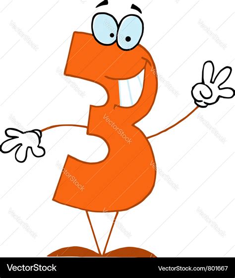 Funny cartoon numbers-3 Royalty Free Vector Image