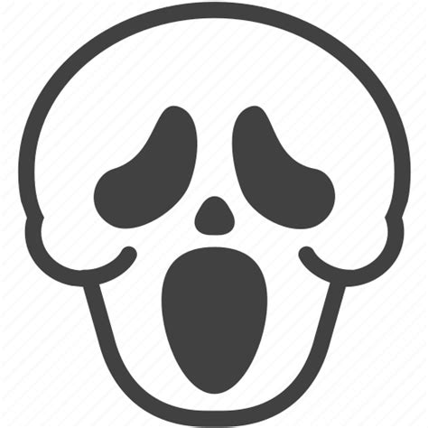 Cry, emoji, face, halloween, scream, shout, skull icon