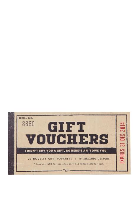 voucher book | Cotton On | Novelty gifts, Gift vouchers, Books