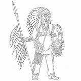 Simpatico Guerriero indiano Nativo Americano Pagina Del Libro Da  sketch template
