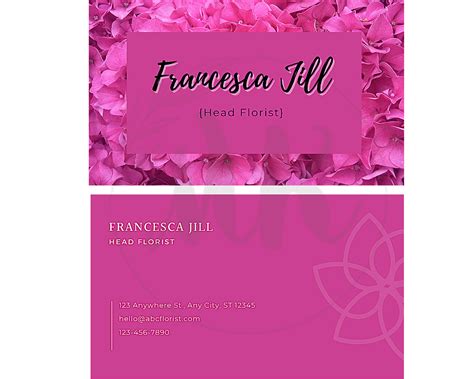 Florist Business Card Template Editable MK | Florist business card, Business card template, Cards