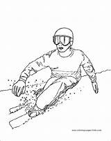 Skiing coloring Pages For Kids sketch template
