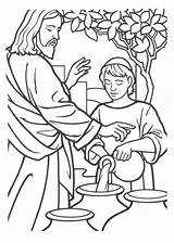 jesus water Into wine coloring page 629472 sketch template