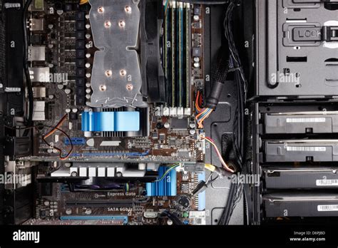 Close up of the motherboard inside of a PC desktop computer Stock Photo - Alamy