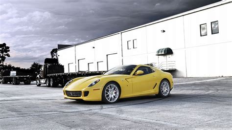 Yellow Ferrari HD desktop wallpaper High Definition Fullscreen