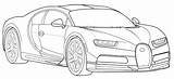 Bugatti Chiron Coloring Pages sketch template