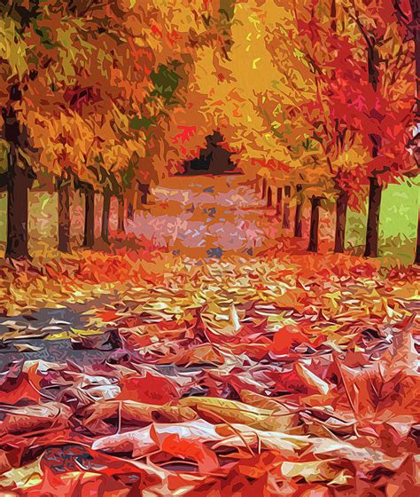 The Path to the Autumn Painting by AM FineArtPrints - Fine Art America