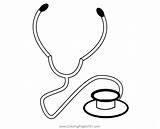 Stethoscope Coloring Page For Kids  Free Health Printable sketch template