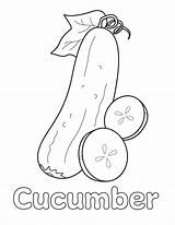 Fresh And Fun Cucumber Coloring Page For Kids sketch template
