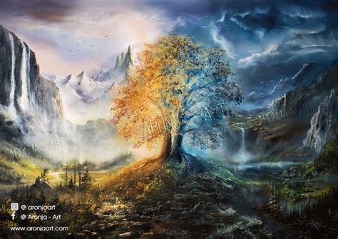 The Trees of Valinor Print - Etsy