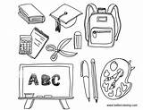 Coloring School Objects sketch template