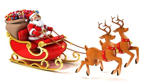 Santa Claus Rein Deer Cartoon Kids Christmas Wallpaper