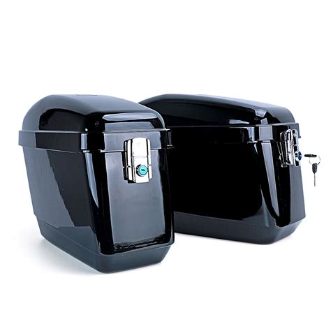 Motorcycle Hard Trunk Saddle Bags Saddlebags with Mounting For Harley ...