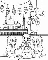 Childrens Eid Coloring Page sketch template