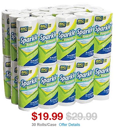 30-Pack of Sparkle 2-Ply Big Roll Paper Towels, $19.99 - AddictedToSaving.com