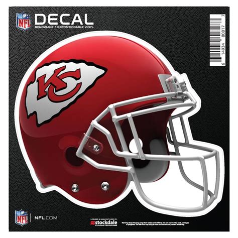 Kansas City Chiefs 6" x 6" Full Color Helmet Repositionable Decal - NFLShop.com