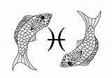 Pisces Zodiac Pages Coloring sketch template