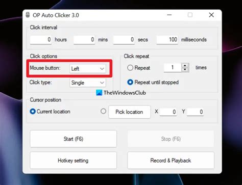 Automate Mouse Clicks using OP Auto Clicker for Windows 11/10