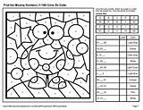 Find The Missing Numbers 1 100  Color By Code / Coloring Pages sketch template