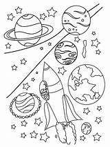 Saturn And Rockets Coloring Page  Free Printable Pages For Kids sketch template