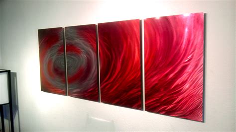 Crimson Ripple- Abstract Metal Wall Art Contemporary Modern Decor · Inspiring Art Gallery ...