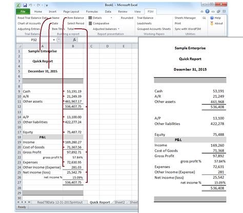 Excel Financial Statement Reporting Software | Excel Trial Balance program