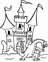 Dragon And Castle Coloring Page  Free Printable Pages sketch template