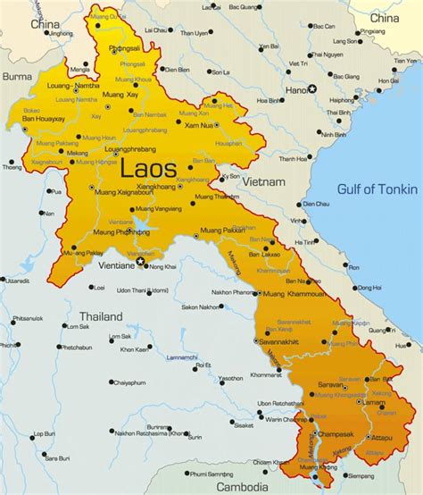 Map of laos - Laos on a map (South-Eastern Asia - Asia)