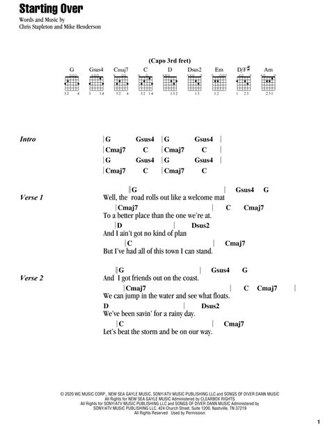 Starting Over by Chris Stapleton - Guitar Chords/Lyrics - Guitar Instructor