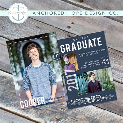 Graduation Announcement Christian High School Graduation - Etsy