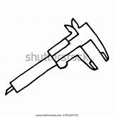 Calipers Doodle Style Coloring Children Stock Vector Royalty Free  sketch template