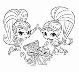 Shimmer And Shine With Pets coloring Page  Download Print Or Color sketch template