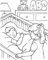Sleeping Baby Coloring Page sketch template