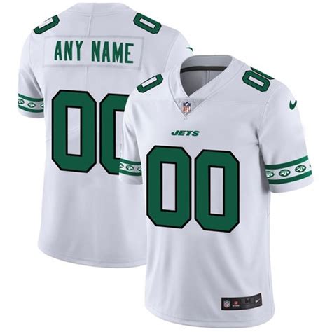 Men's New York Jets Custom Nike White Team Logo Vapor Limited NFL ...