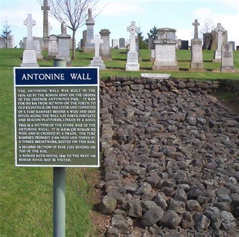 Photographs, map and information on the Antonine Wall in Bearsden