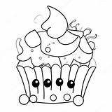 Cheerful Cupcake With Sprinkles Coloring Page  Pagescom sketch template