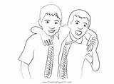 2 Friends Going To School Coloring Page For Kids  Free Science sketch template
