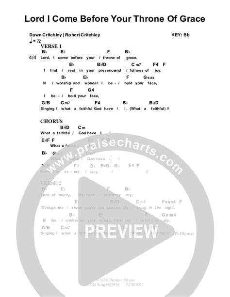 Lord I Come Before Your Throne Of Grace Chords PDF (Dennis Prince / Nolene Prince) - PraiseCharts