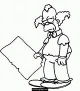 The Simpsons Krusty Clown Coloring Page For Kids Printable  sketch template