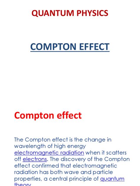 Compton Effect | PDF | Photon | Electron