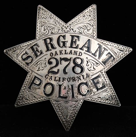 Stunning Oakland, CA 1930's Police Sergeant Badge by Ed Jones & Co.: Flying Tiger Antiques ...