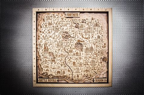 FORTNITE SEASON 9 Wooden Map | FORTNITE Battle Royale 3D Wall Art