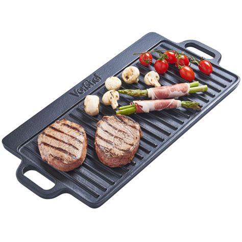 Extra Large Griddle Pan Non Stick Cast Iron Reversible BBQ Meat Sandwich Grill | eBay