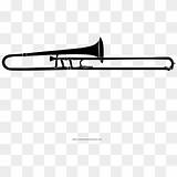 Trombone Coloring Page  Line Art HD Png Download 983x587 3576328 sketch template