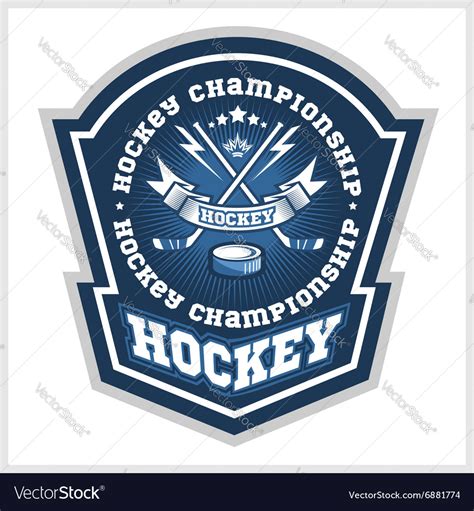 Hockey championship logo labels sport Royalty Free Vector