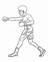 Boxing Isolated Coloring Page For Kids Stock Vector  Illustration Of sketch template