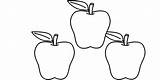 3 Apples Coloring Pages  sketch template