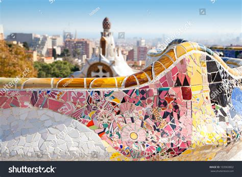 Barcelona Park Guell Gaudi Tiles Mosaic Stock Photo 103969802 ...