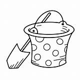 Sand Bucket And Shovel Coloring Page sketch template