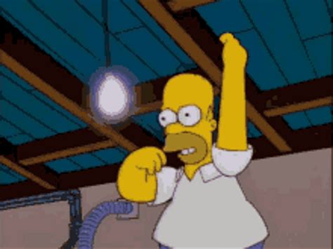 Homer Simpsons Angry Light Bulb Punch GIF | GIFDB.com